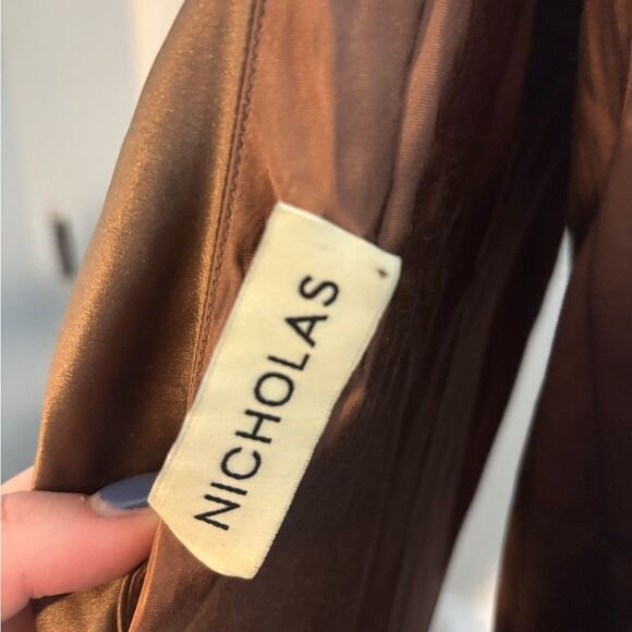 NICHOLAS Raya One Shoulder Asymmetrical Gown in Desert size 2 NWOT - Picture 8 of 10